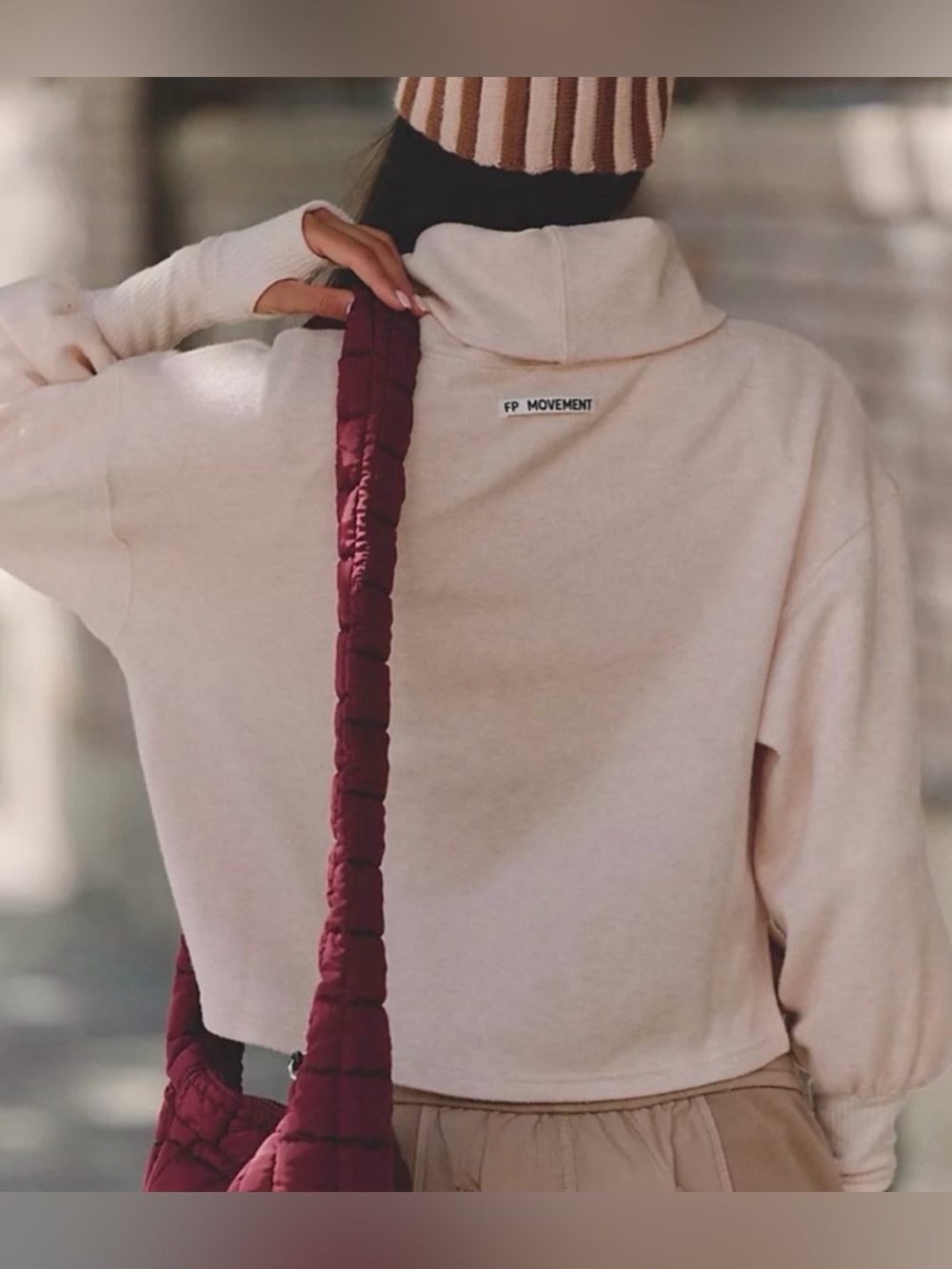 Free People Movement Ride It Out Layer pale Pink Sz L NWT - Picture 2 of 9